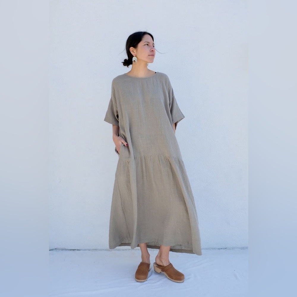 Elegant Tan Maxi Dress